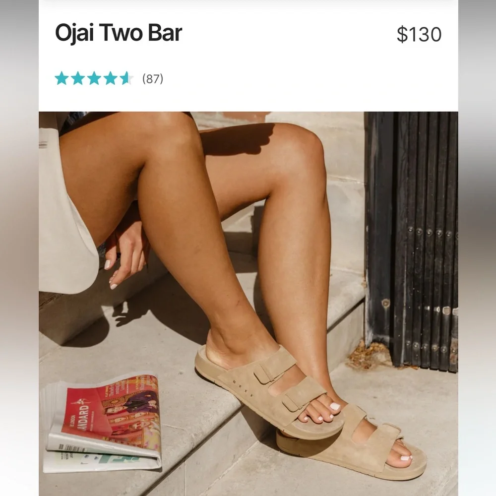 Womens Suede Strap Sandals - Green - Picture 2 of 3